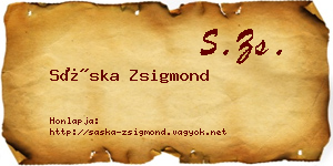Sáska Zsigmond névjegykártya